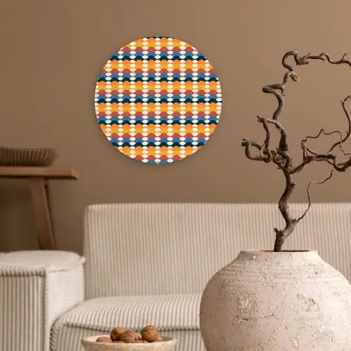Retro - Disco - Golven Wandcirkel kunststof plaat 5mm dik klein 188 -sfeer1
