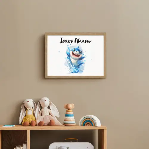 Haai - Water - Blauw Light Box met batterij (Wandlamp kind) middel -sfeer2_kind