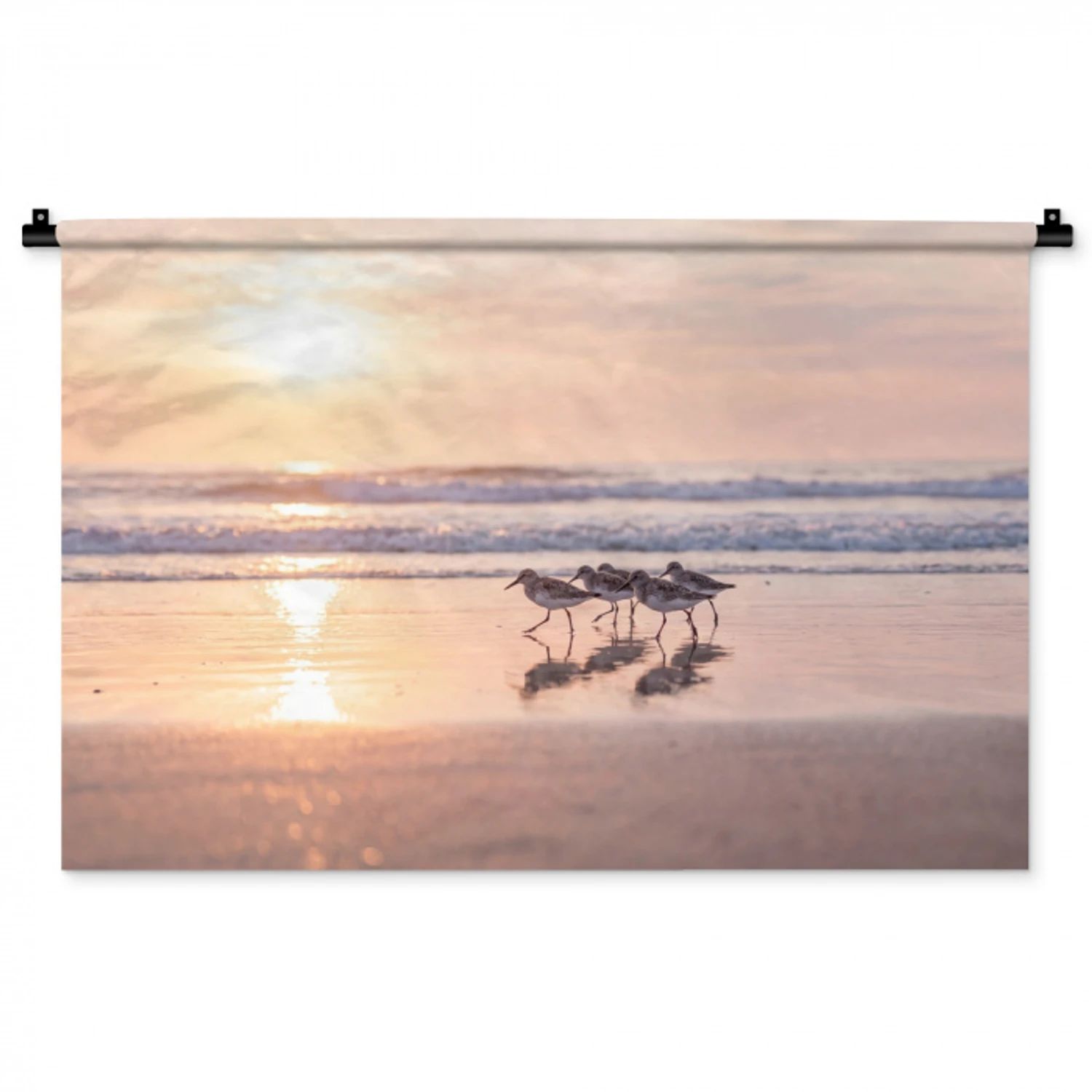 Zee - Vogels - Strand Wandkleed katoen middel -zz3d