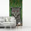 Panter - Zebrapatroon - Groen fotobehang vinyl groot -woonkamer