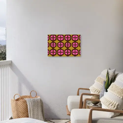Modern - Patroon - Roze Tuinposter op houten frame 2 cm dik klein 845 -sfeer1