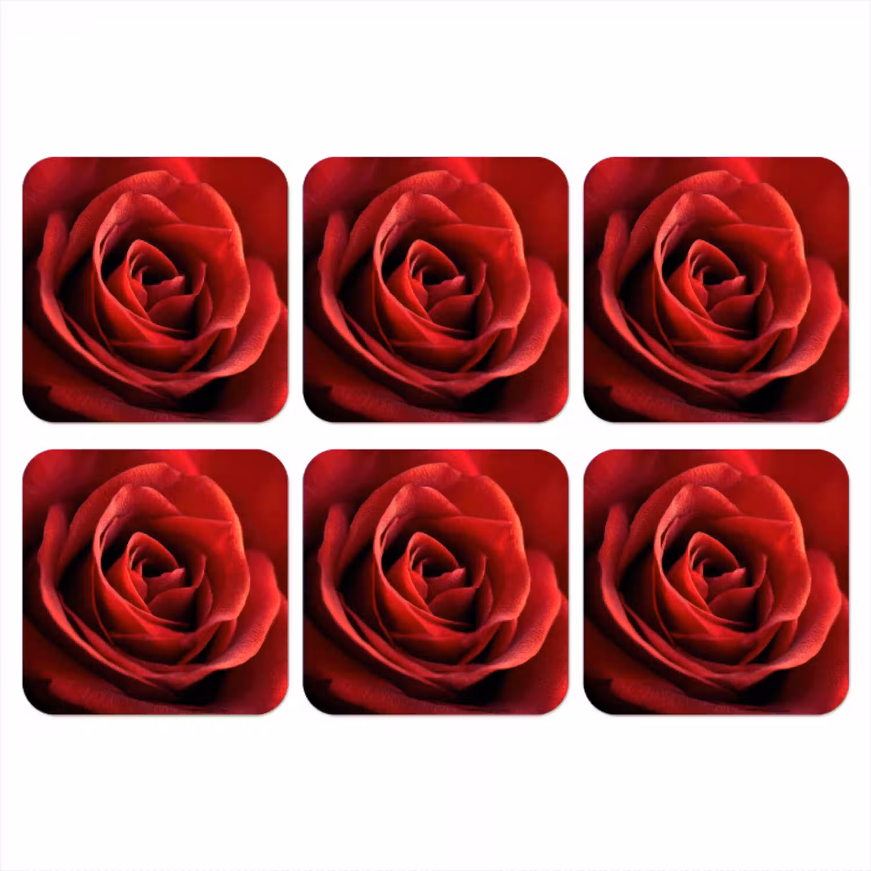 Rood - Roos - Romantisch onderzetter kurk middel -3d