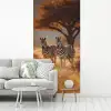 Zebra's - Savannelandschap - Gras fotobehang vinyl groot -woonkamer