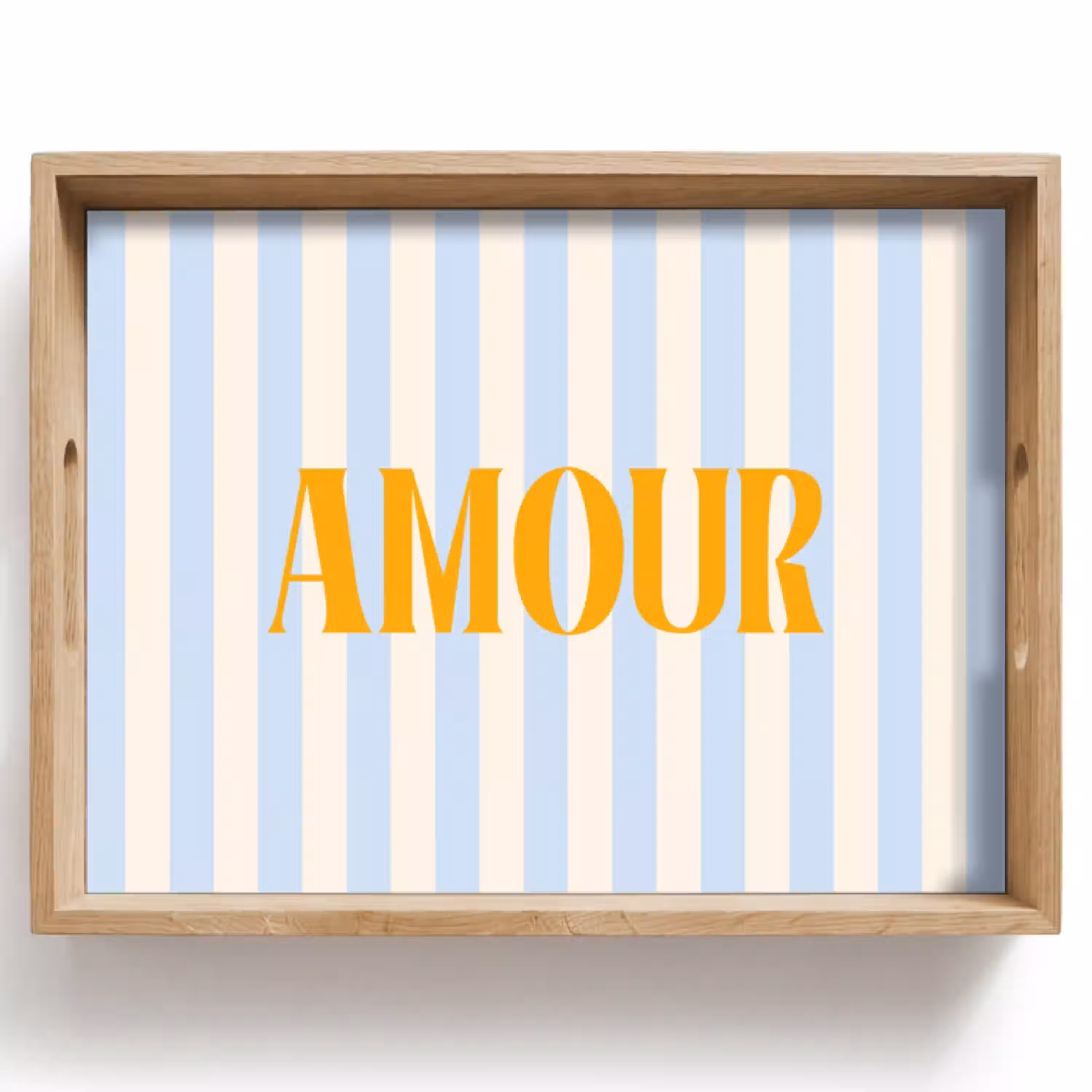Oranje - Blauw - Strepen - Amour Dienblad Rechthoek middel -z3d_shopping
