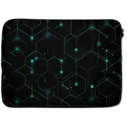 Gaming - Netwerk - Blauw - Punten - Patroon laptophoes neopreen klein -zkaufland3dotto