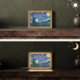 Sterrennacht - Schilderij - Oude meesters - Vincent van Gogh Light Box met kabel (Tafellamp) klein -sfeer3