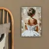 Vrouw - Verf - Abstract - Beige - Modern canvas 2cm klein -sfeer3