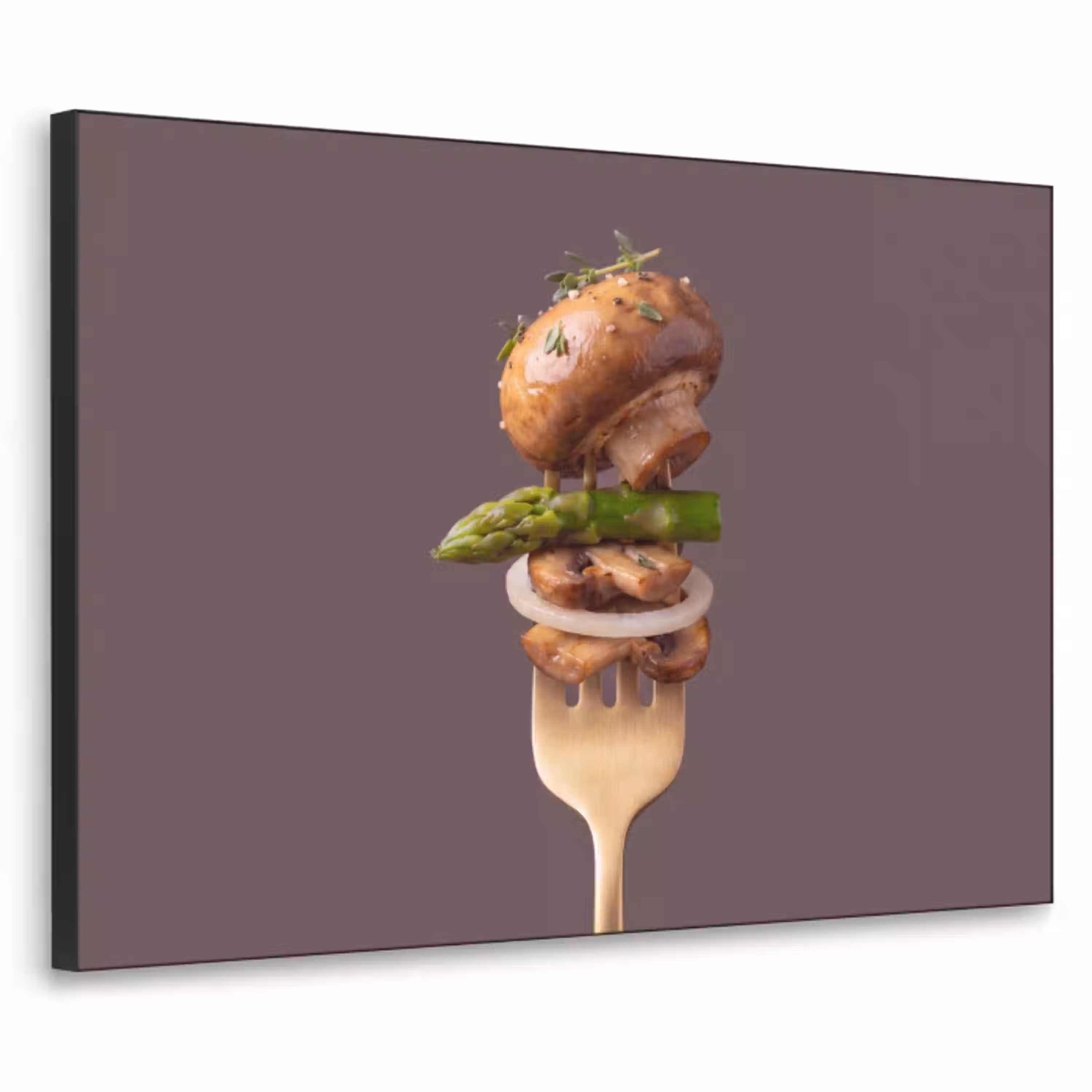 Eten - Gestapeld - Vork Textielframe zwart klein -3d
