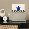 Vaas - Blauw - Geblokt - Modern poster papier klein -sfeer1