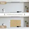 Patroon - Smileys - Blokken keuken achterwand spatscherm klein 900 -voor_na_NL