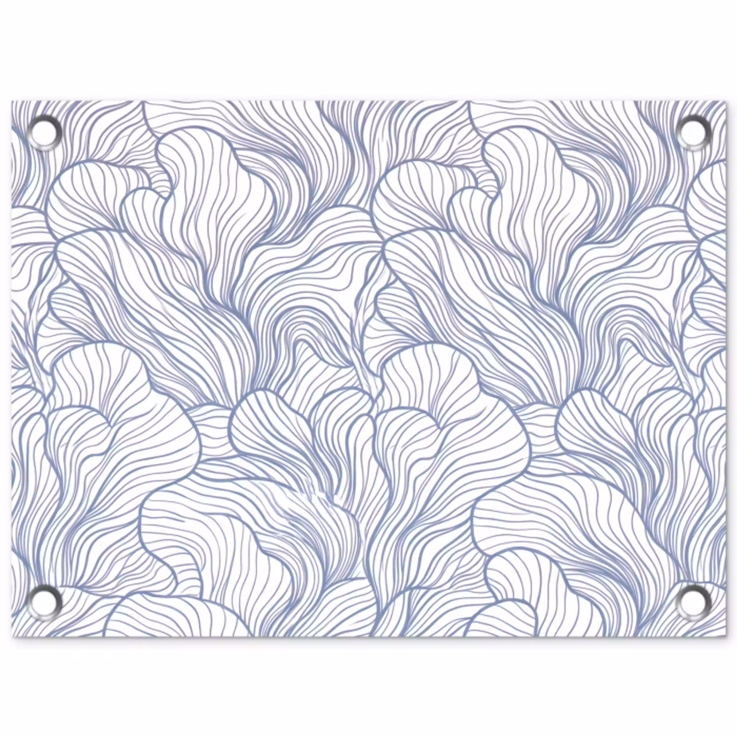 Patroon - Lijnen - Organisch - Abstract - Blauw tuinposter los doek klein -3d