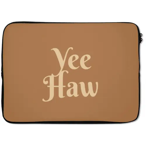 Yee haw - Bruin - Minimalistisch laptophoes neopreen klein -zkaufland3dotto