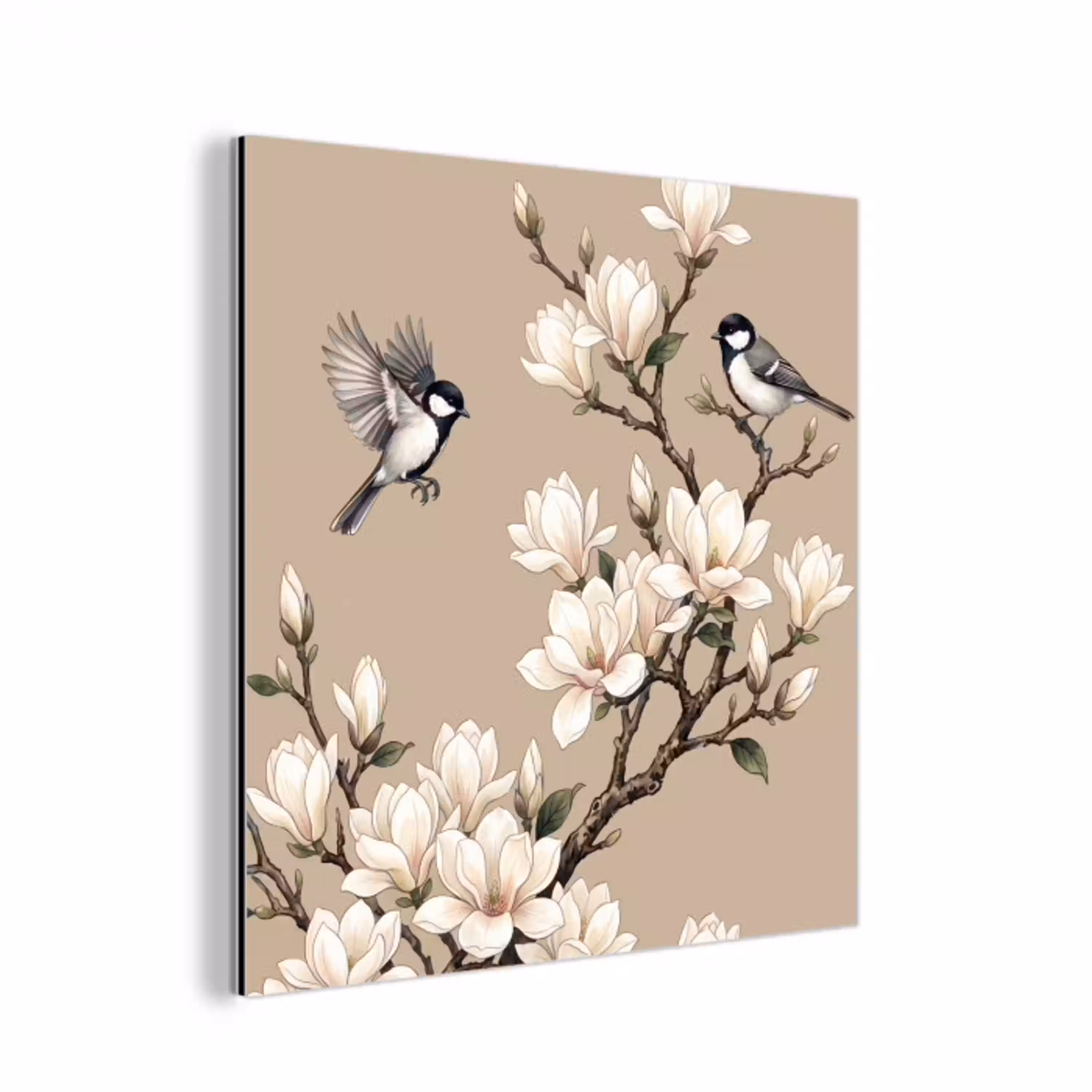 Oosters - Vogels - Beige aluminium wit klein -3d