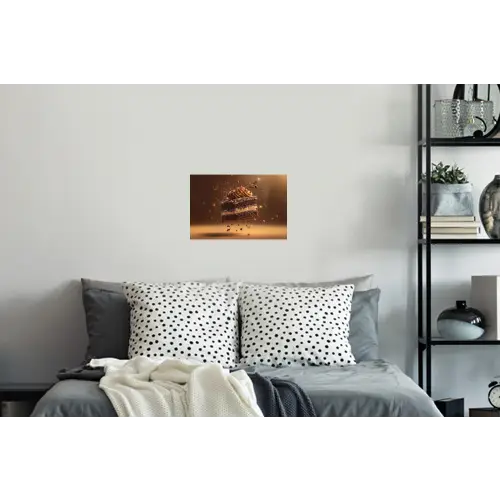 Taart - Chocolade - Eten - Brownie Muursticker klein -slaapkamer