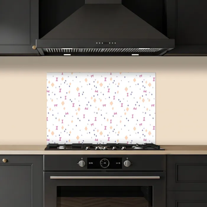 Wit - Vormen - Kleuren keuken achterwand spatscherm klein 900 -sfeer1