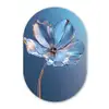 Blauw - Bloem - Glazen - Sierlijk Wandcirkel Ovaal Forex klein -3d
