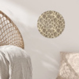 Giraf - Patroon - Beige - Bruin Wandcirkel behangsticker klein 186 -sfeer4