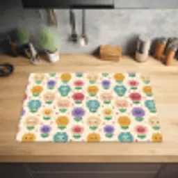 Bloemen - Hartjes - Kleurrijk Inductie beschermer vinyl 3mm klein 276 -sfeer5
