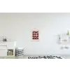 Japandi - Beer - Red - Retro textielposter latten blank klein -kinderkamer