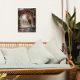Doorkijk - Rozen - Vintage - Poort tuinposter los doek klein -sfeer7