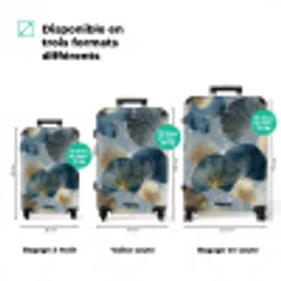 Bladeren - Abstract - Goud - Blauw NBS - Handbagage koffer - Volwassenen Unisex middel zzzzzzVergelijking_3FR