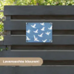 Vogels - Wit - Patroon tuinposter los doek klein -sfeer3