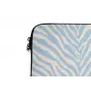 Zebra - Motief - Blauw - Wit laptophoes neopreen klein 279 -detail