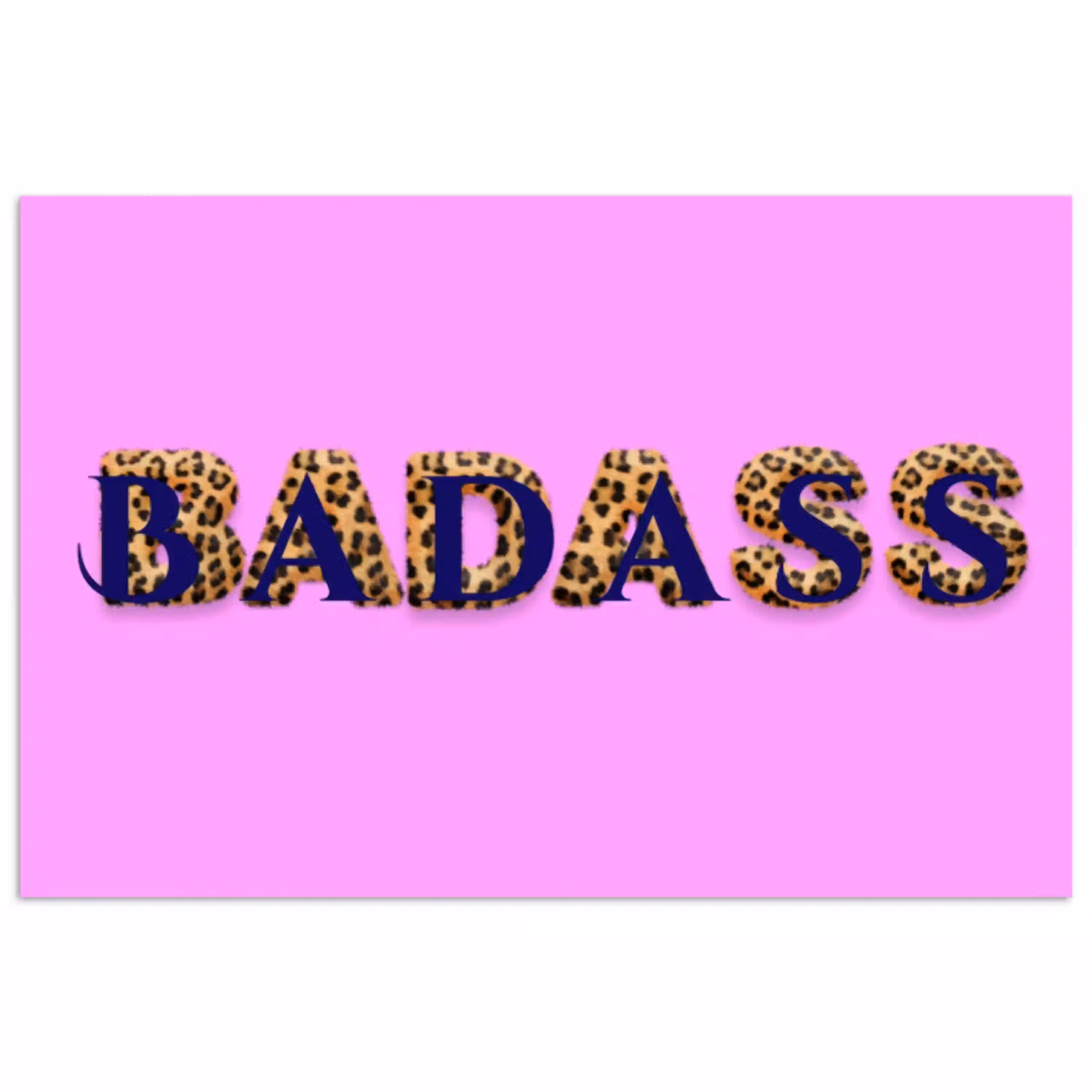 Felroze - Badass - Panterprint - Schaduw poster papier klein -3d