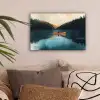 Bossen - Meer - Kano - Oranje canvas 2cm klein -sfeer1