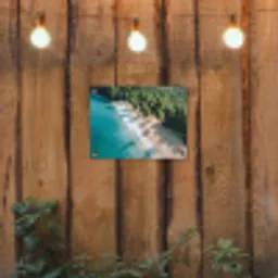 Tropisch - Strand - Water - Palmbomen tuinposter los doek klein -sfeer1