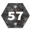 Verweerd metaal - Traditioneel Naambord Hexagon klein -3d