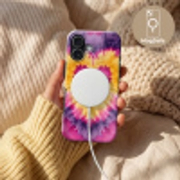 Tie dye - Hartvorm - Vlammen - Oranje Toughcase MagSafe Apple iPhone 17 klein -USP_MagsafeV