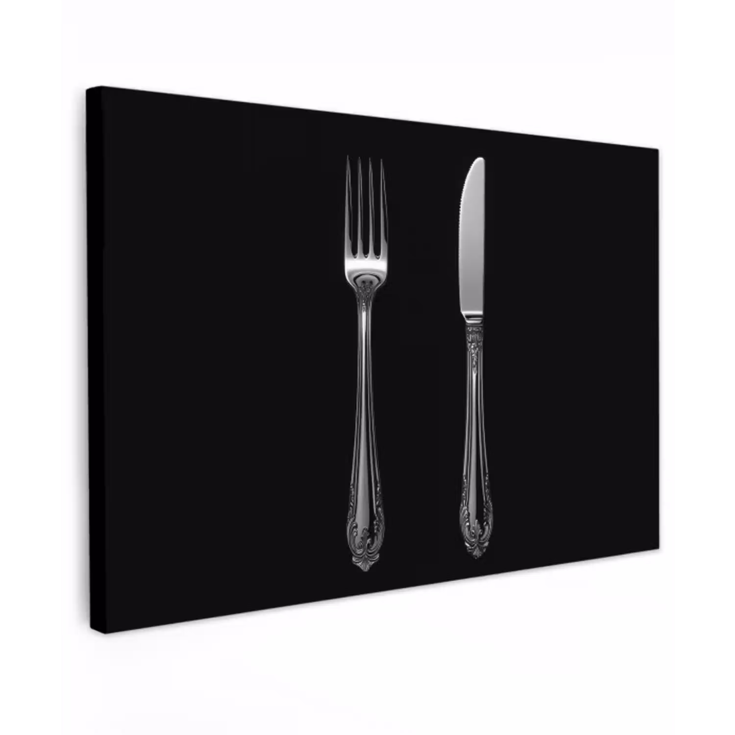 Vork - Mes - Zilver canvas 2cm klein -z3d