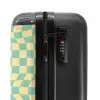 Squares - Groen/Gele golven NBS - Handbagage koffer - Kinderen Unisex middel -slot