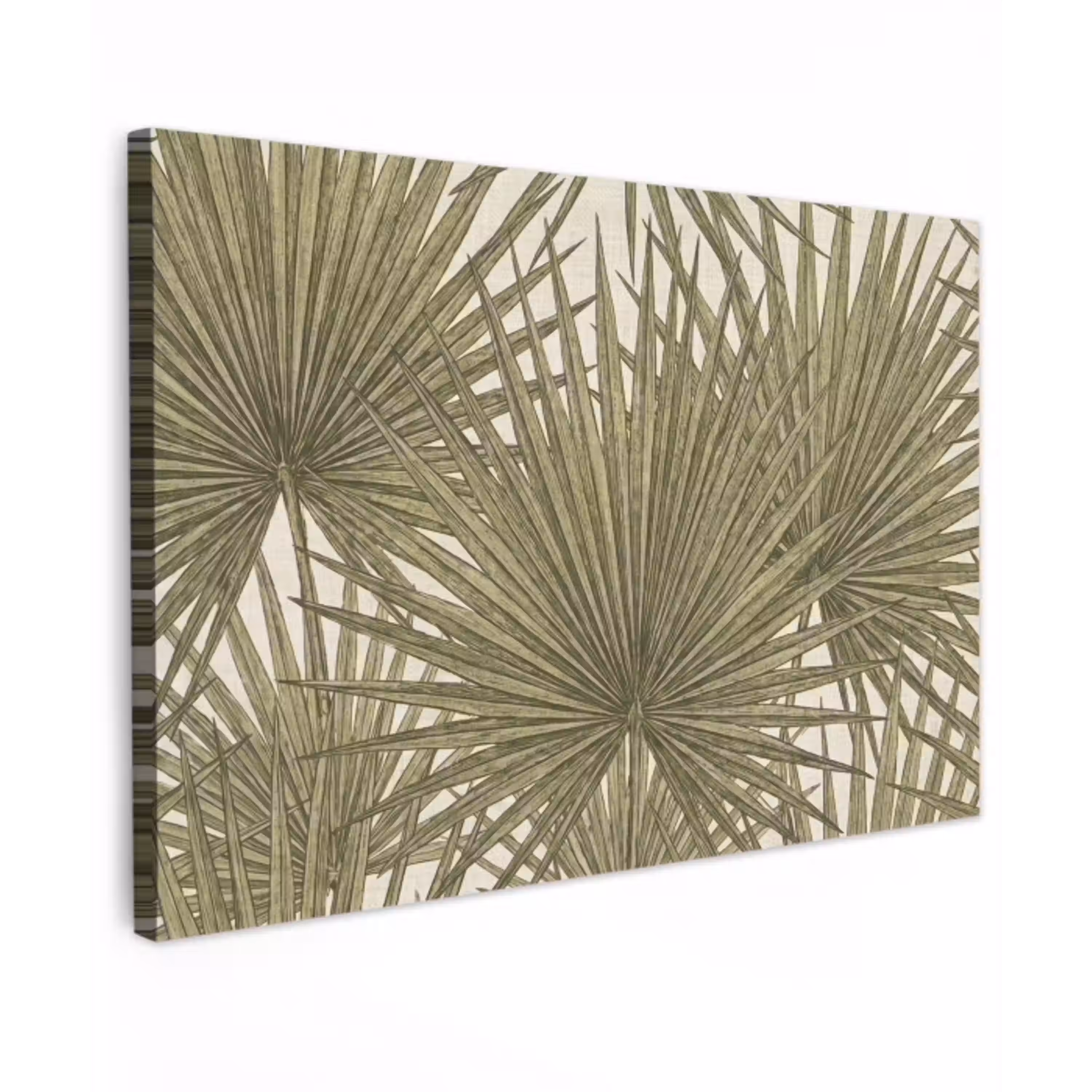 Blad - Tropisch - Patroon - Natuur - Groen Tuinposter op houten frame 2 cm dik klein -3d