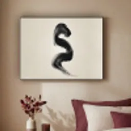Penseelstreek - Zwart - Minimalistisch Textielframe zwart klein -sfeer1
