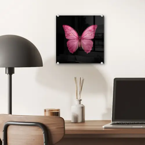 Vlinder - roze - Elegant plexiglas 5mm klein -sfeer6