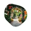 Doorkijk - Bloemen - Natuur - Bloementuin Wandcirkel Organisch Plexiglas middel -3d