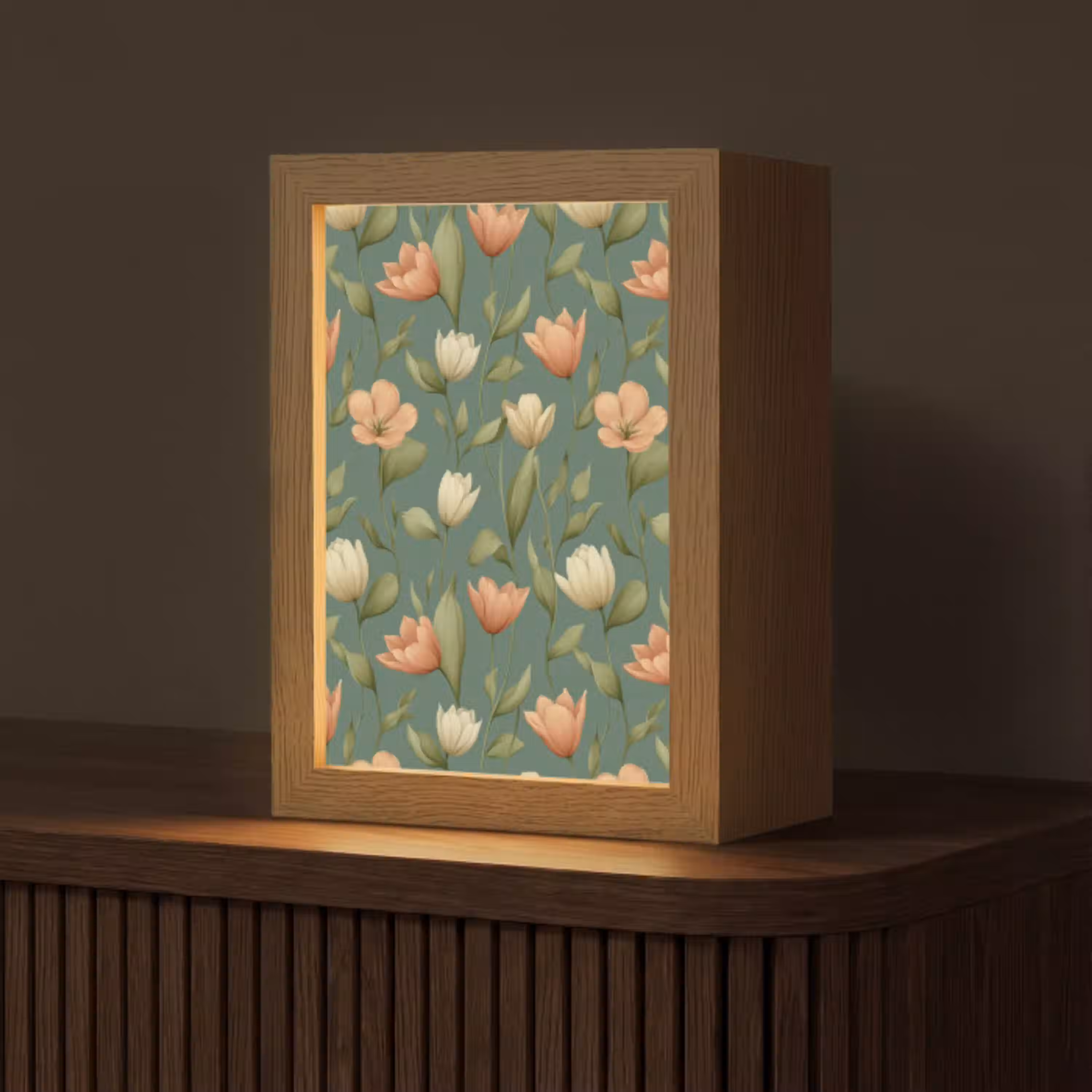 Tulpen - Botanisch - Groen Light Box met kabel (Tafellamp) klein 925 -z3d_website