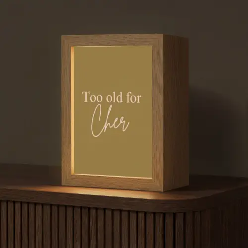 Groen - Too old for cher - Roze Light Box met kabel (Tafellamp) klein -z3d_website