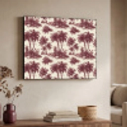 Tropisch - Geometrisch - Bordeauxrood Textielframe zwart klein 947 -sfeer3