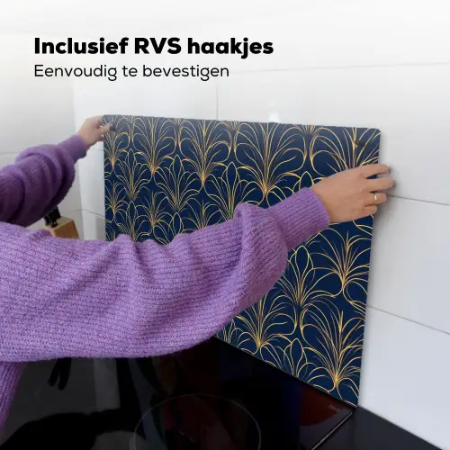 Deco - Waaier - Blauw Inductie beschemer met haakjes klein 777 -ky-ophangen-nl