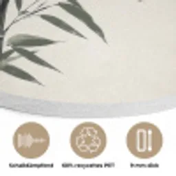 Japandi - Bamboe - Beige Akoestische PET Vilt - Rond klein -closeup_DE