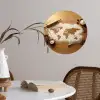 Hout - Wereldkaart - Bakken - Keuken Wandcirkel behangsticker klein -sfeer3