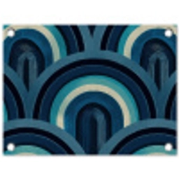 Bogen - Geometrisch - Patroon - Blauw - Retro tuinposter los doek klein 239 -3d