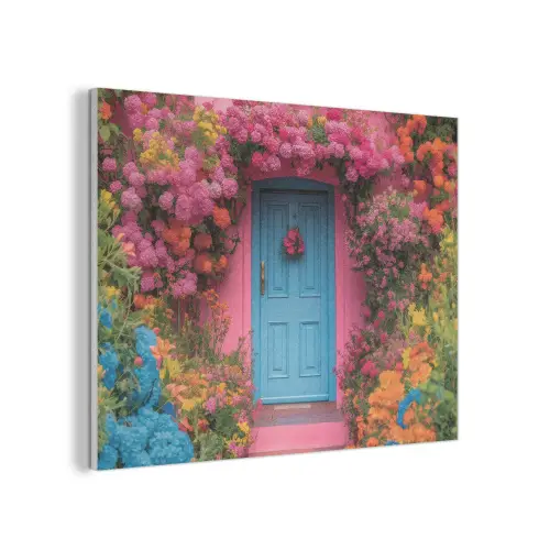 Bloemen - Deur - Roze PET vilt klein -3d