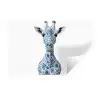 Giraffe - Delfts blauw - Dieren - Minimalistisch Muursticker klein -3d