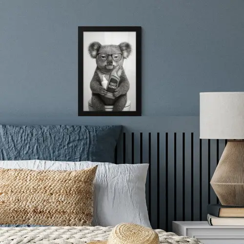 Koala - Bril - Toilet fotolijst zwart zonder passe partout klein -sfeer3