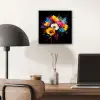 Bloemen - Kleurrijk - Graffiti - Modern - Boeket aluminium wit klein -sfeer5