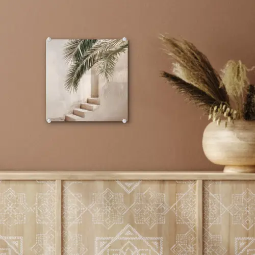 Palmboom - Schaduw - Trap - Beige plexiglas 5mm klein -sfeer5